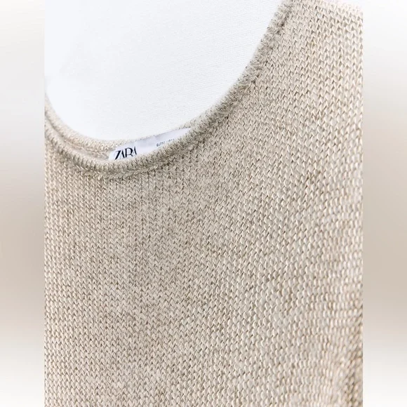 ZARA METALLIC THREAD KNIT MAXI DRESS - Picture 8 of 10